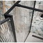 Hopper Black Fluted Glass Frame Shower Screen 1080mm & 300mm Single Frame Return Panel N23