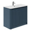 Jack 1000mm Ribbed Floorstanding Vanity Unit with Doors in Blue with Matt White Basin N23