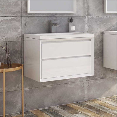 Jupiter 800mm Wall Hung Vanity Unit Gloss White