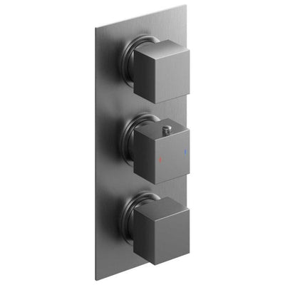 Liberty Square Triple Outlet Valve Shower Pack - Gunmetal