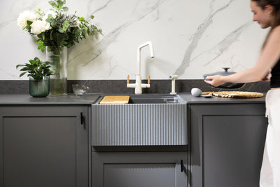 Abode Optima 1.25B Granite Belfast Sink - Grey Metallic Granite AW3203