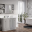 Louise 1200mm Curved Floor Standing Vanity Unit in Matt Light Grey with Worktop and Ceramic Basin