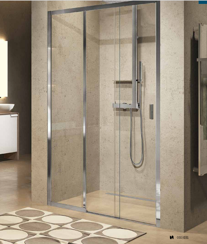 Novellini Lunes 2.0 Three Part Sliding Door - Chrome