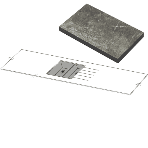 Mariz Granite Sink Modules - 3050 x 640 x 12mm 8 Worktop Colour Options