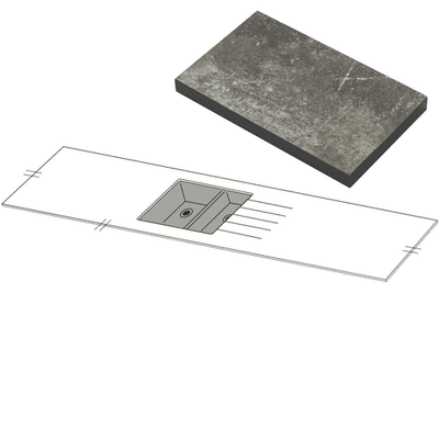 Mariz Stainless Steel Sink Modules R10 - 3050 x 640 x 12mm 8 Worktop Colour Options (Copy)