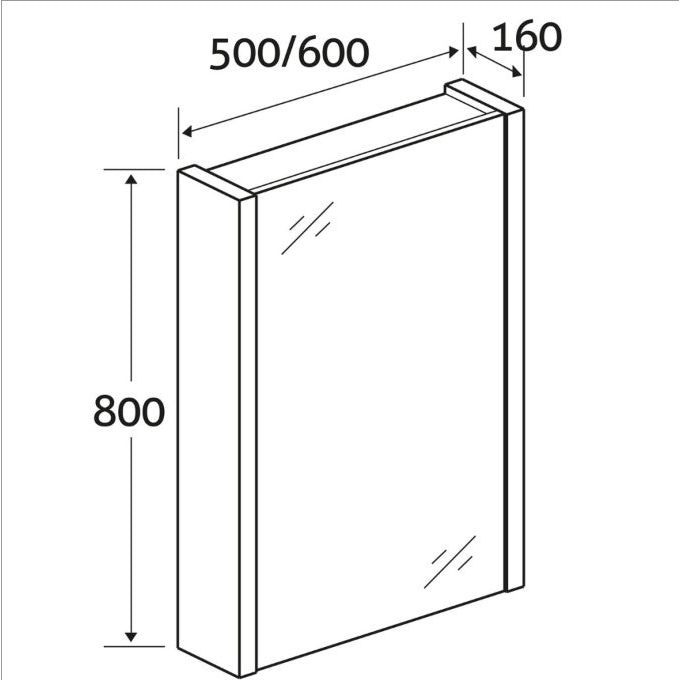 Hermoine 500mm Single Mirrored Cabinet - Light Sawn Oak