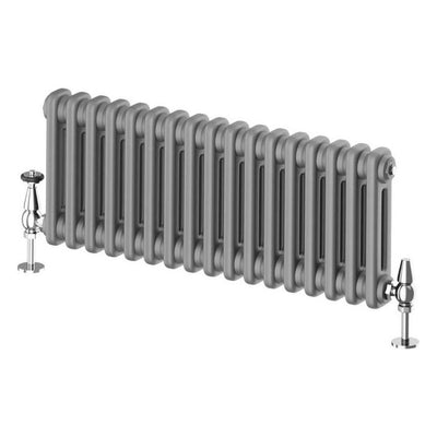 Nevada Grey Double Horizontal Column Radiator - 400mm