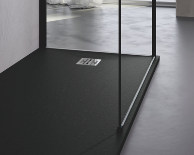 Novellini Novomatt Shower Tray 1400x1000x30mm - Anthracite Black Stone