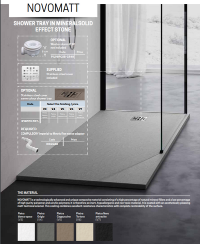 Novellini Novomatt in Matt White Stone 1400x800x30mm