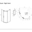 Persian Right Hand Single Sliding Door Quadrant Enclosure - 900 x 900mm