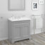 RAK Washington Traditional Floor Standing 2 Door Vanity Unit 800mm Wide Inc Basin - Grey