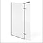 Roman Wetroom Walk in Glass Screens with Hinged Panel Black - 600 + 350mm