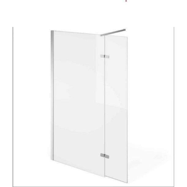 Roman Wetroom Walk in Glass Screens with Hinged Panel - 800 + 350mm