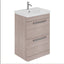 Elsa 500mm Floor Standing Vanity Unit & Basin in Stone Grey with Brushed Nickel Handles