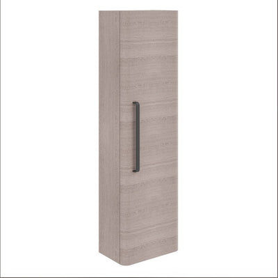 Elsa Wall Mounted Tall Storage Cabinet in Stone Grey with Matt Black Handle