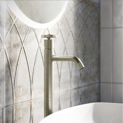 Alpha Brushed Nickel Tall Basin Mixer Tap
