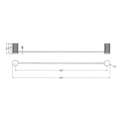 Chelsea Textured Towel Rail - Gunmetal