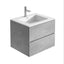 Venice Wall Mounted Vanity Unit Concrete & White Resin Basin 600mm