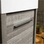 Hermoine 600mm Wall Mounted Vanity Unit & Basin - Grey Ash Effect
