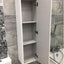 Elsa Wall Mounted Tall Storage Cabinet in Textured White with Brushed Nickel Handle