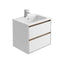 Windsor 600mm Wall Hung Vanity Unit in Matt White & Sawn Oak