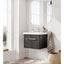 Elsa 800mm Wall Mounted Vanity Unit & Basin in Textured Black with Chrome Handles