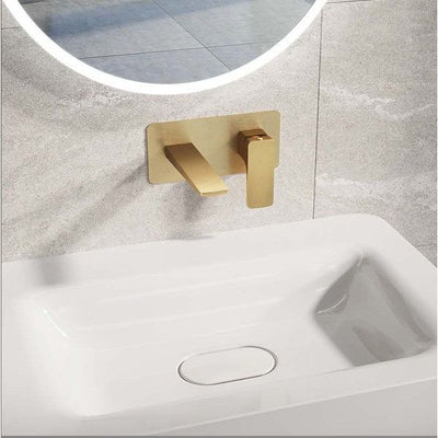 Liberty Brushed Gold Wall Mounted Basin Mixer Tap
