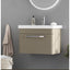 Elsa 500mm Wall Mounted Vanity Unit & Basin in Stone Grey with Chrome Handles