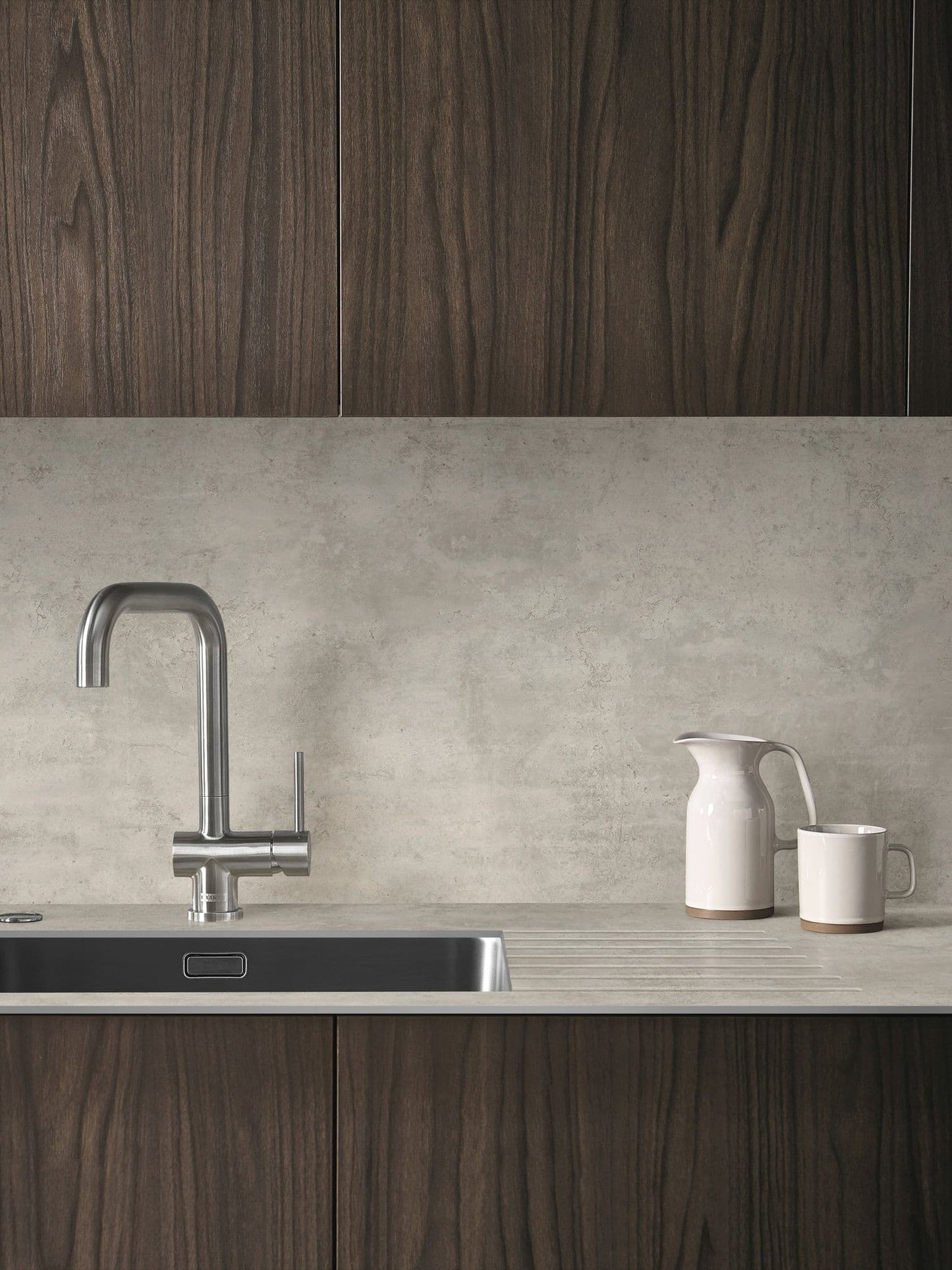 Zenith 12mm Compact Laminate Worktops - Cloudy Cement - Extra Matt - Light Grey Core