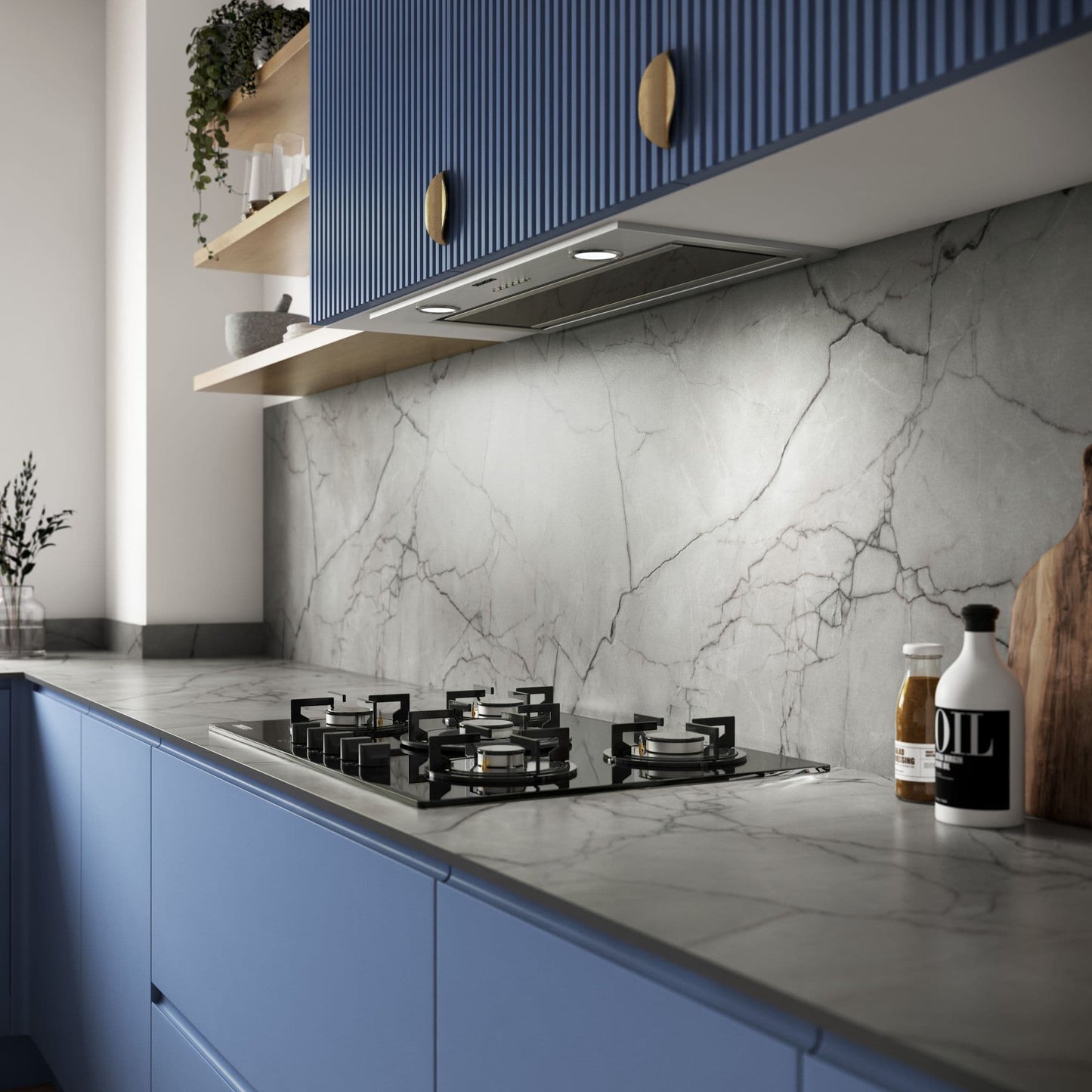 Zenith 12mm Compact Laminate Worktops - Marmo Grigio - Extra Matt - Dark Grey Core