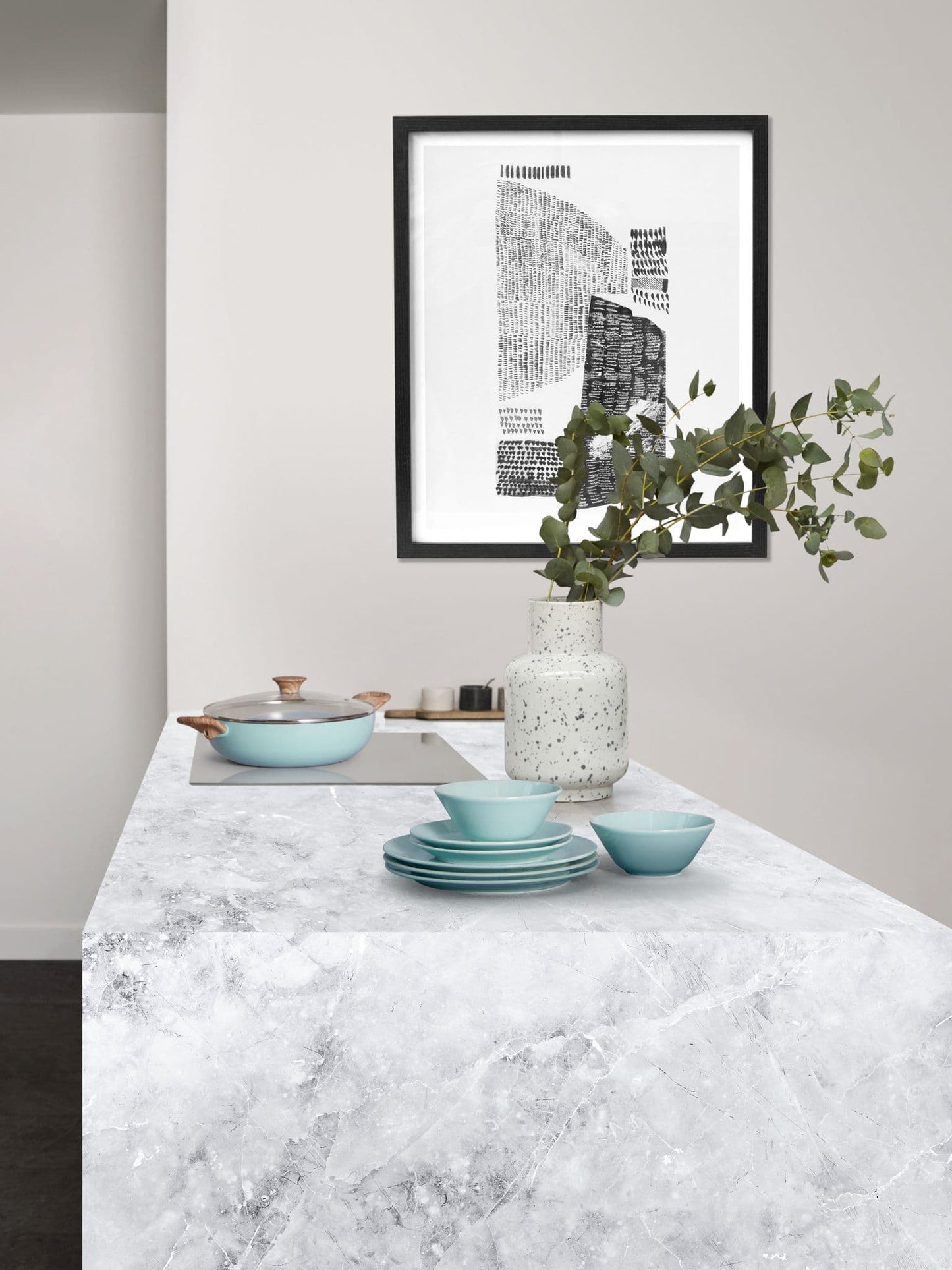 Zenith 12mm Compact Laminate Worktops - Marmo Treviso - Extra Matt - Light Grey Core