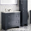 York 1000mm Vanity Unit in Midnight Grey with Marble Worktop & Ceramic Basin