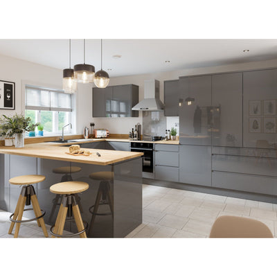 J Profile Handleless Dust Grey Gloss Kitchen