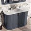 Louise 1200mm Curved Floor Standing Vanity Unit in Midnight Grey with Worktop and Ceramic Basin
