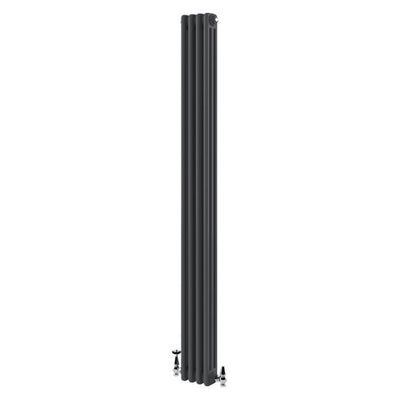 Nevada Grey Triple Vertical Column Radiator - 1800x200mm