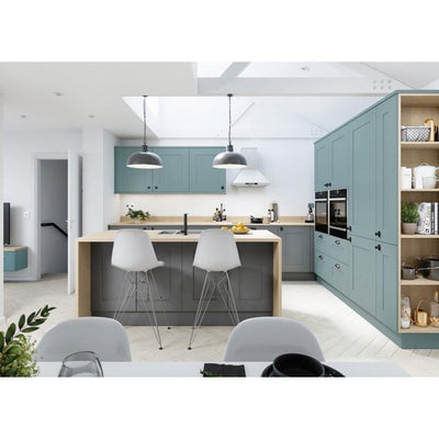 Matt Smooth Shaker Fjord Light Green Kitchen Units -All Sizes