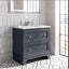 York 650mm Vanity Unit in Midnight Grey with Marble Worktop & Ceramic Basin