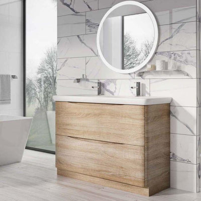 Montana 1200mm Floorstanding Vanity Unit in Light Oak & Link Resin Basin