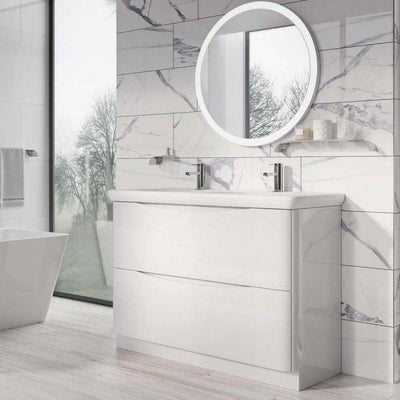 Montana 1200mm Floorstanding Vanity Unit in Gloss White & Link Resin Basin