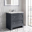 York 800mm Vanity Unit in Midnight Grey with Marble Worktop & Ceramic Basin