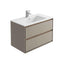 Windsor 800mm Wall Hung Vanity Unit in French Grey & Sawn Oak