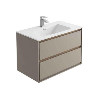 Windsor 800mm Wall Hung Vanity Unit in French Grey & Sawn Oak