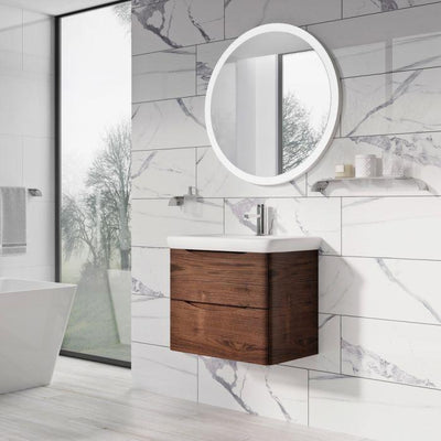 Montana 600mm Wall Hung Vanity Unit in Rosewood & Link Resin Basin