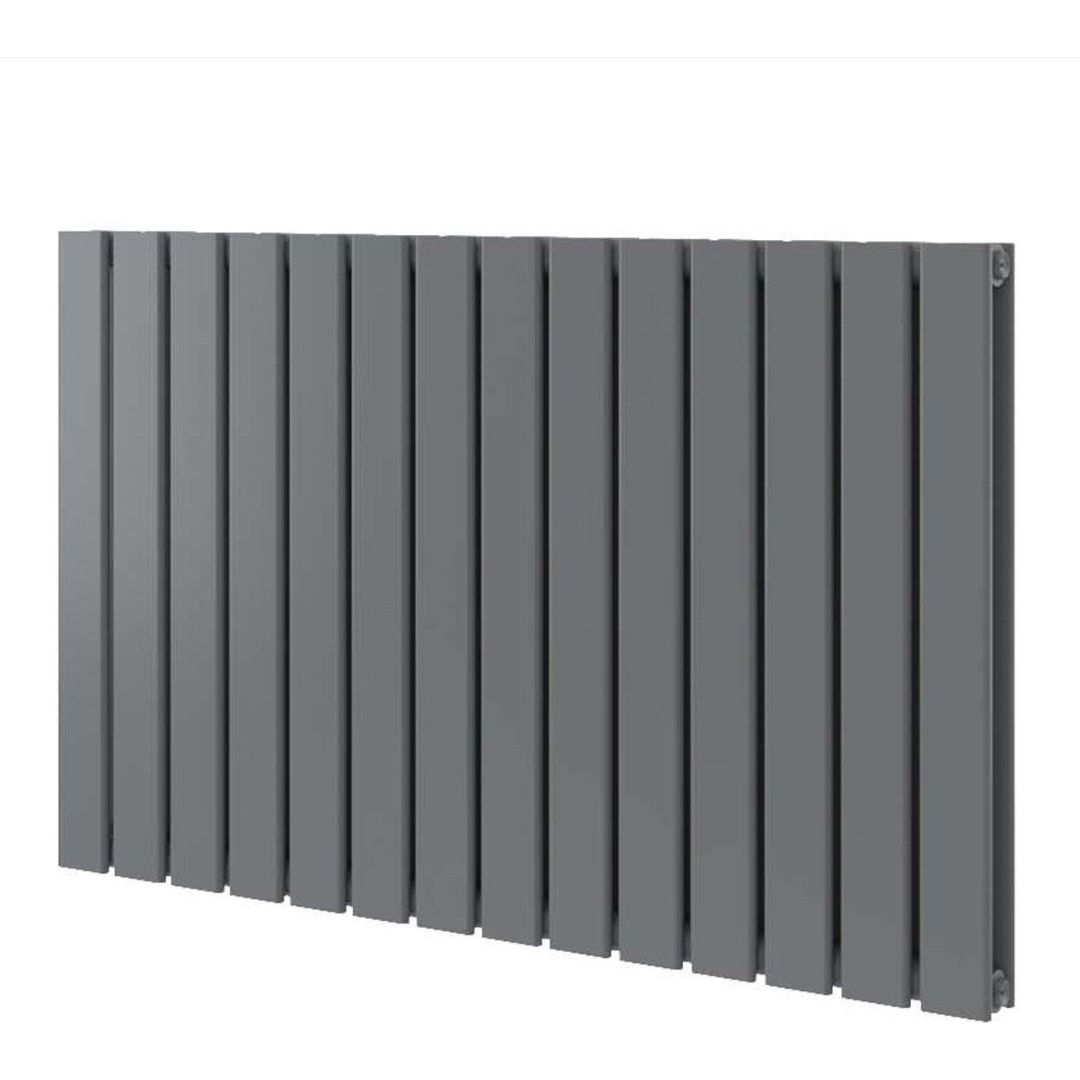Michigan Grey Double Horizontal Flat Panel Radiator - 600 x 952mm