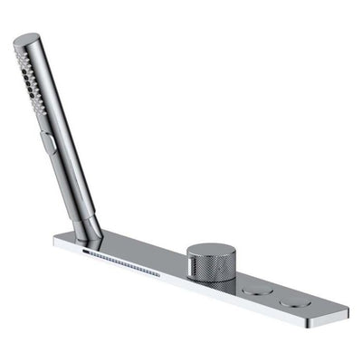Ajo Deck Mounted 2 Way Bath Shower Mixer Tap with Bath Spout