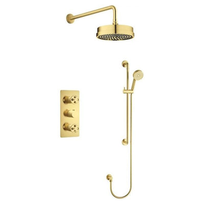 Alpha Concealed Valve Shower Pack – Brushed Gold