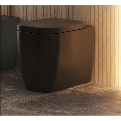 Anna Black Rimless Back to Wall Toilet & Soft Closing Seat