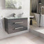 Veto 800mm Wall Mounted Vanity Unit Anthracite Grey With White Glass Basin
