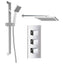 Arkansas Double Outlet Concealed Valve with Square Shower Head & Slide Rail Kit