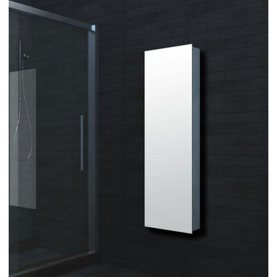 Aurora Tall Mirrored Aluminium Cabinet 420mm